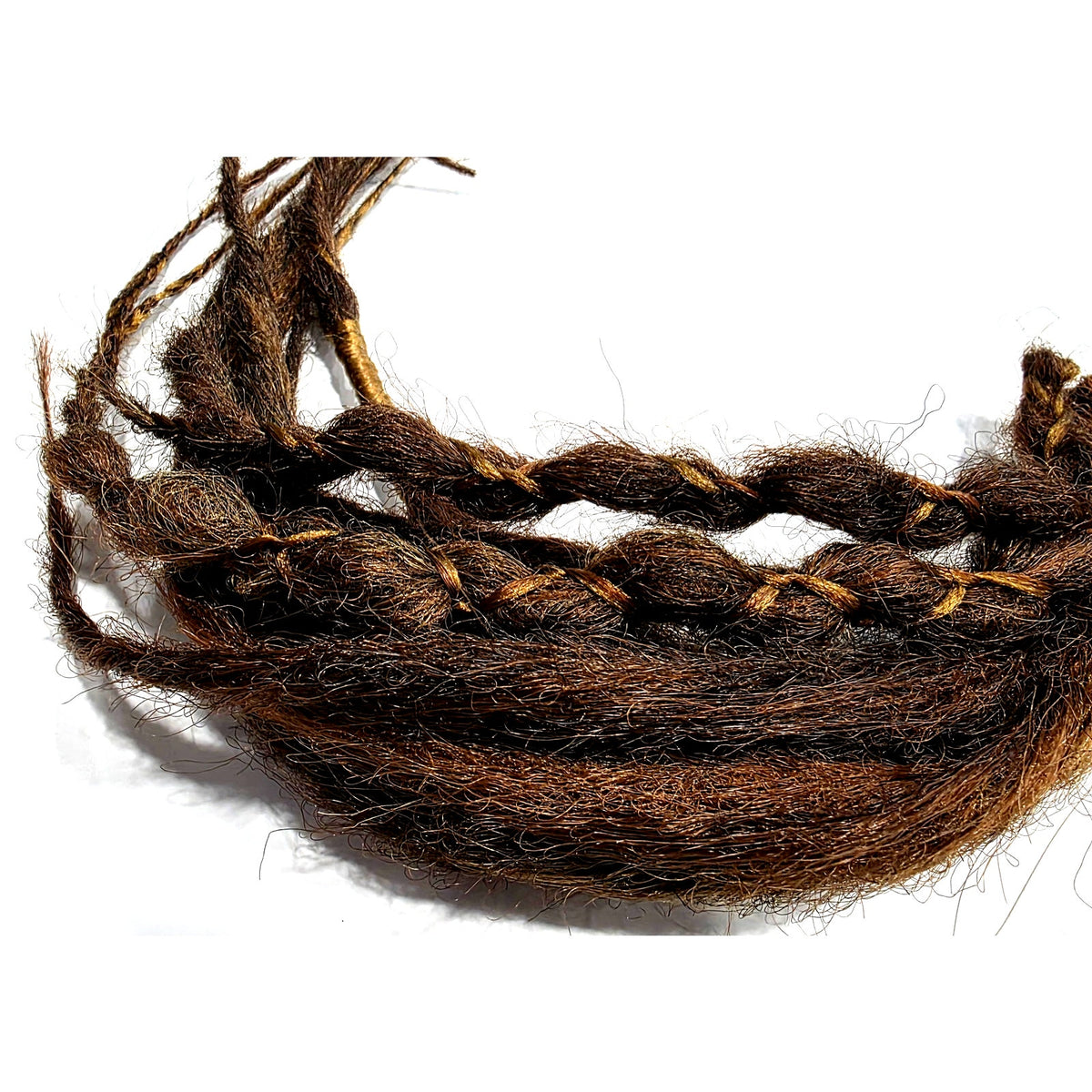 10 SE Single Ended Brown Natural Mix Synthetic Dreads Dreadlocks Hair Extensions
