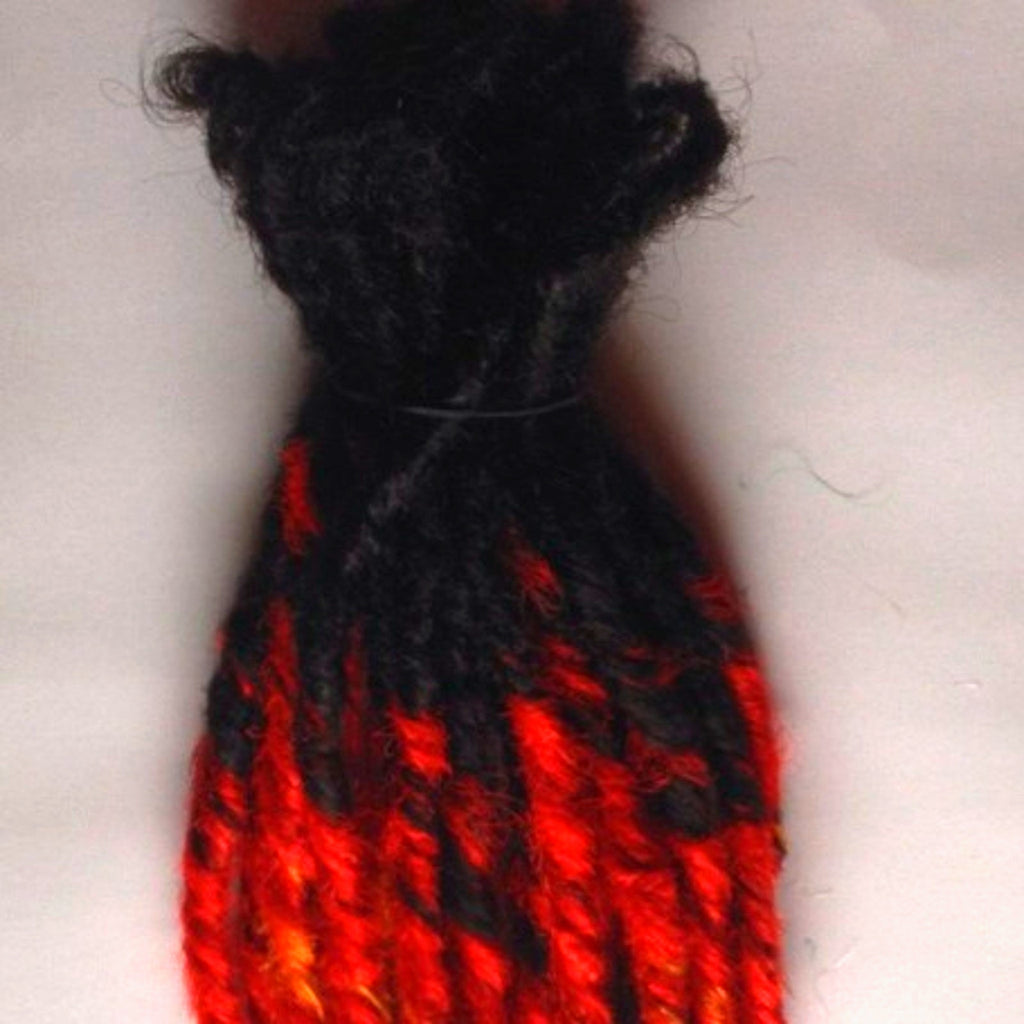 30 SE Single Ended Flame Fire Dreads Dreadlock Hair Extensions Red Orange Yellow
