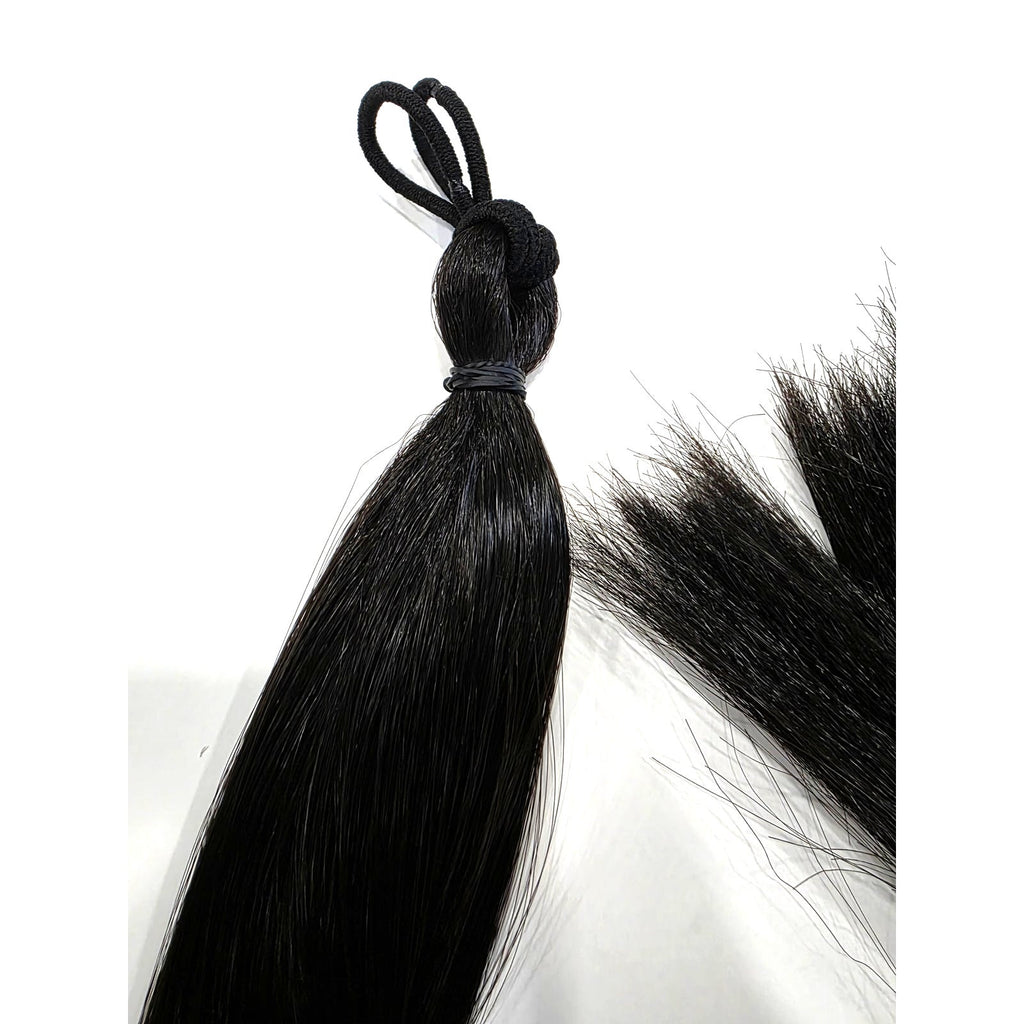 Darkest brown ponytail extension 24 inch, color 2 deep brunette straight synthetic hair fall