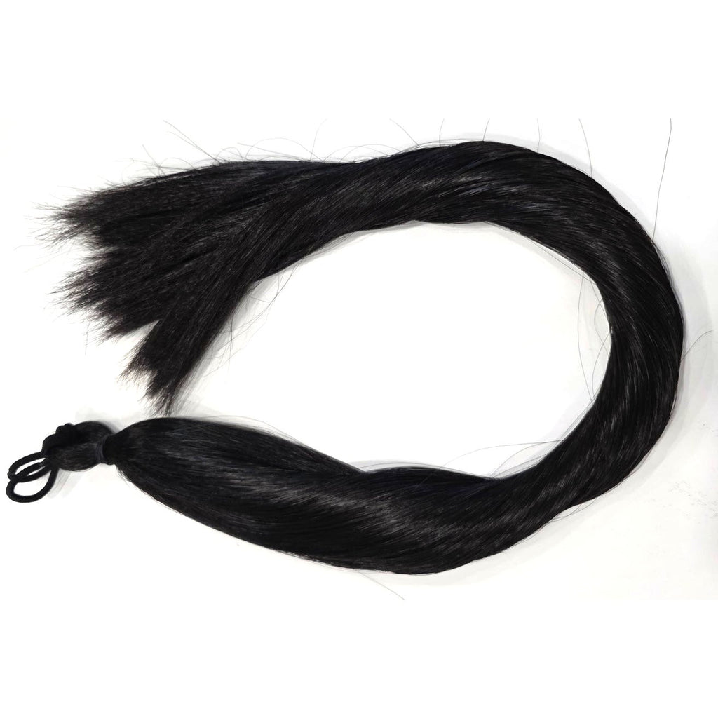 Darkest brown ponytail extension 24 inch, color 2 deep brunette straight synthetic hair fall