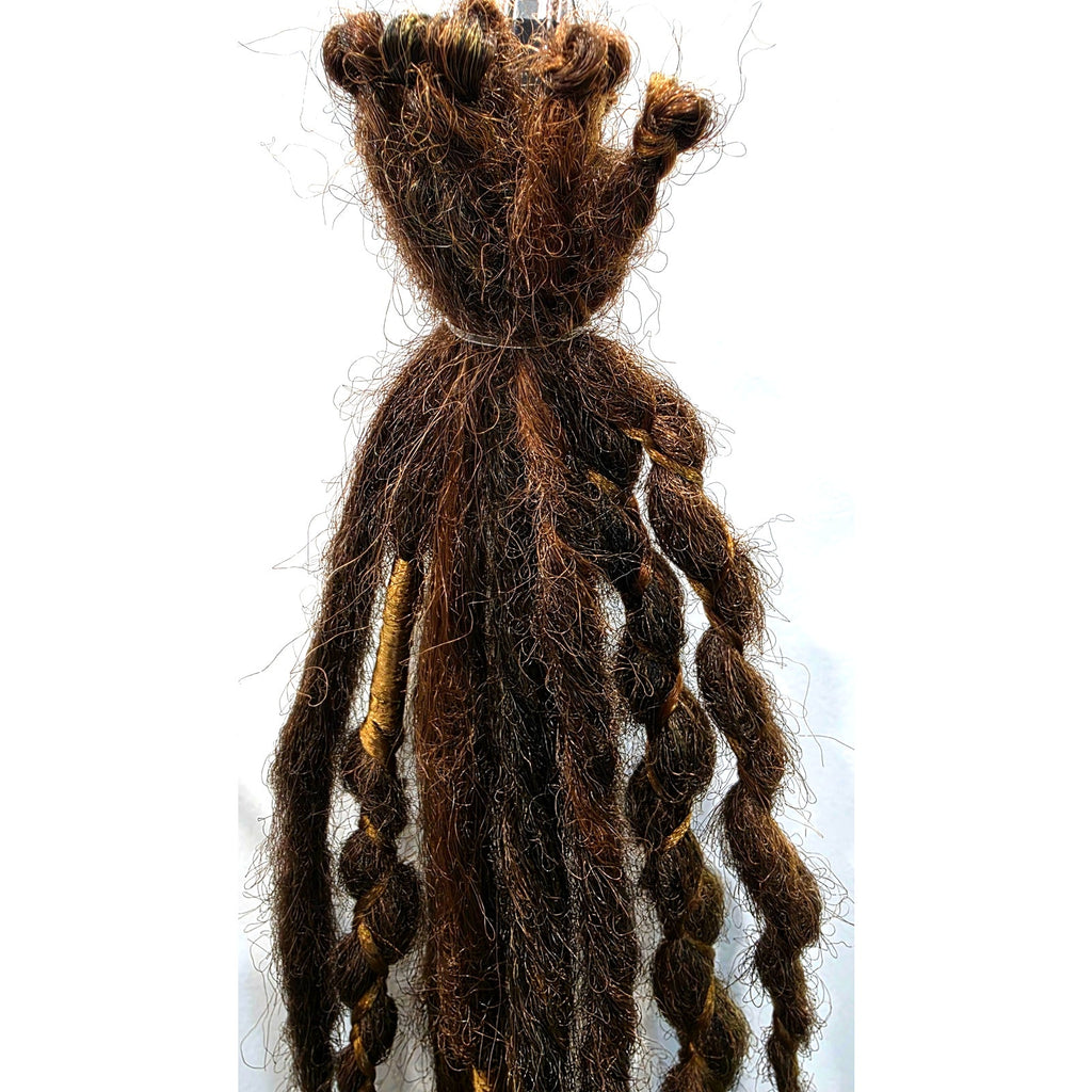 10 SE Single Ended Brown Natural Mix Synthetic Dreads Dreadlocks Hair Extensions