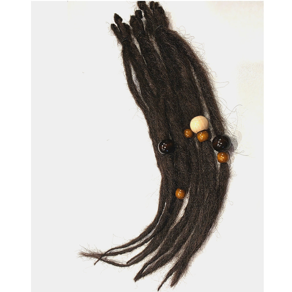 10 SE Single Ended Dark Brown Dreads Dreadlocks Hair Extensions Knotty Natural