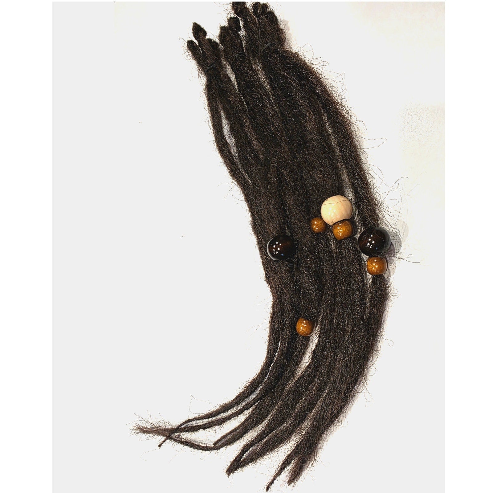 10 SE Single Ended Dark Brown Dreads Dreadlocks Hair Extensions Knotty Natural