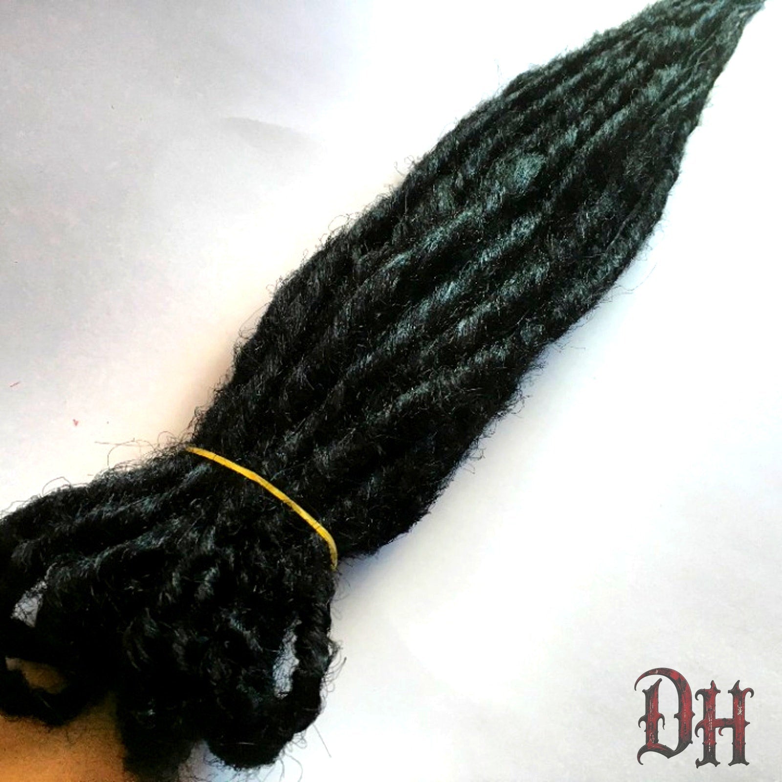 10 Black DE Double Ended Dreads Dreadlock Hair Extensions