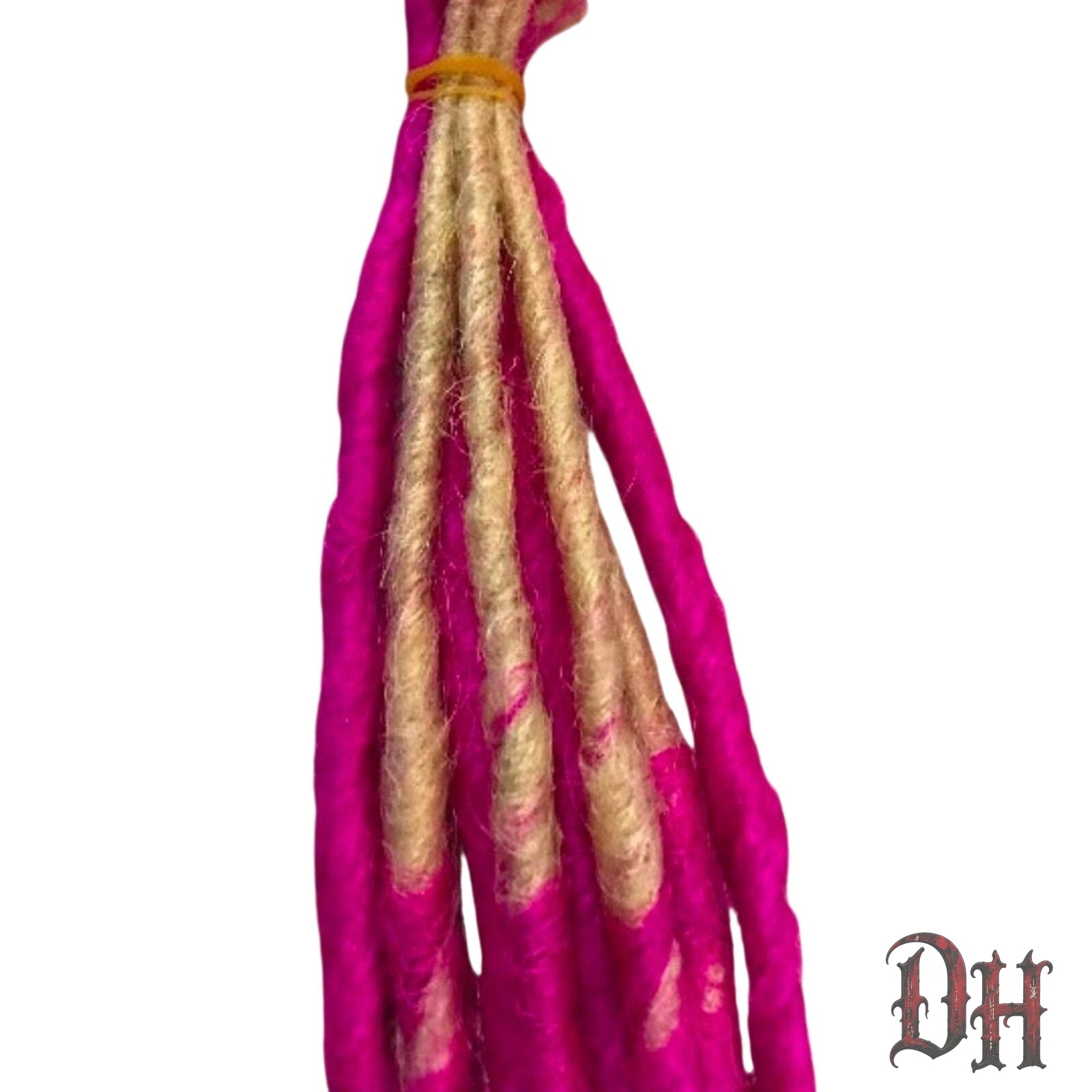 10 SE Single Ended Blonde Fuchsia Pink Rose Dreads Dreadlock Hair Extensions