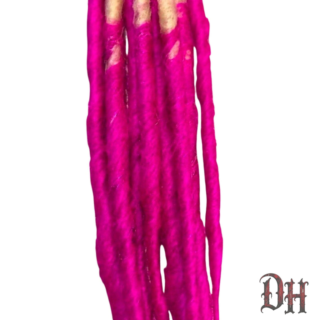 10 SE Single Ended Blonde Fuchsia Pink Rose Dreads Dreadlock Hair Extensions