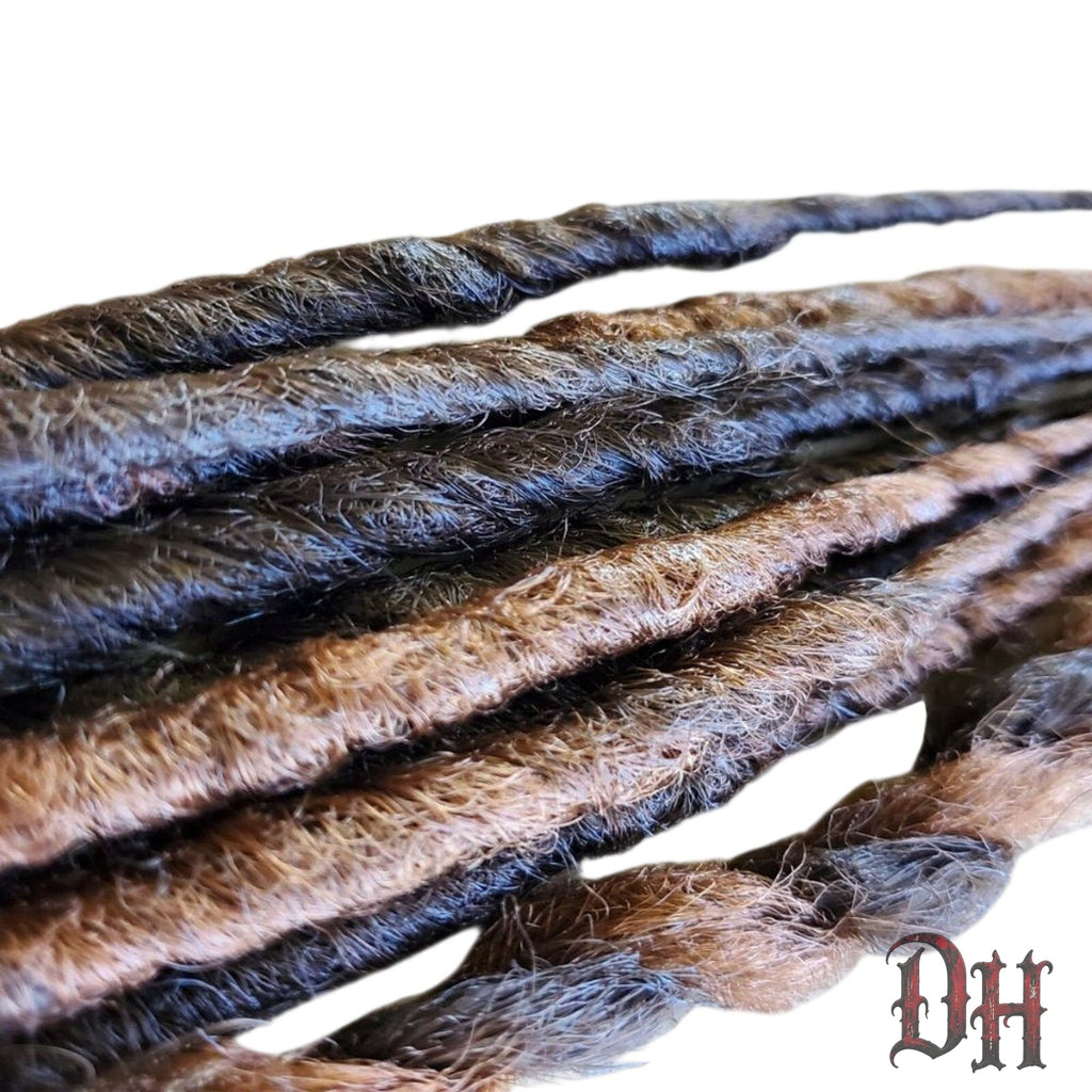 10 SE Single Ended Brown Mix Dreads Dreadlocks Hair Extensions