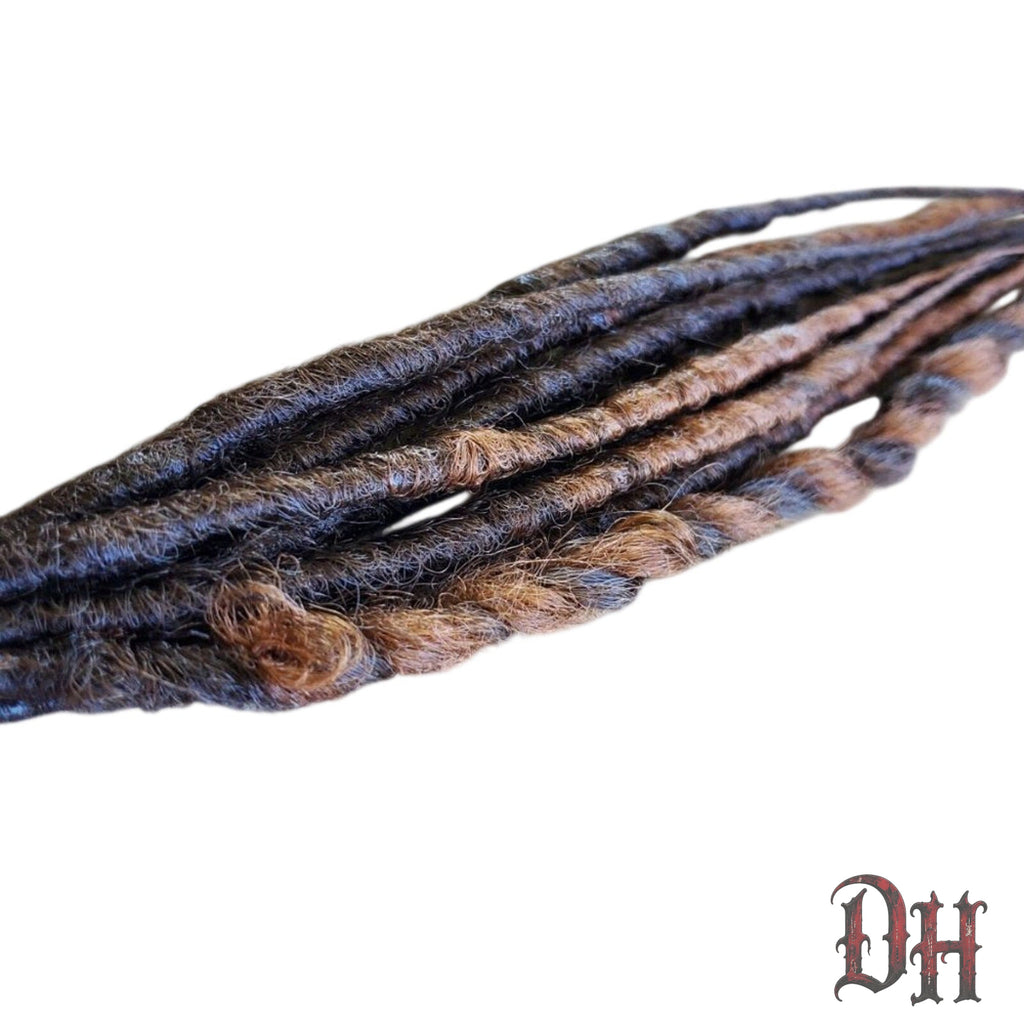 10 SE Single Ended Brown Mix Dreads Dreadlocks Hair Extensions
