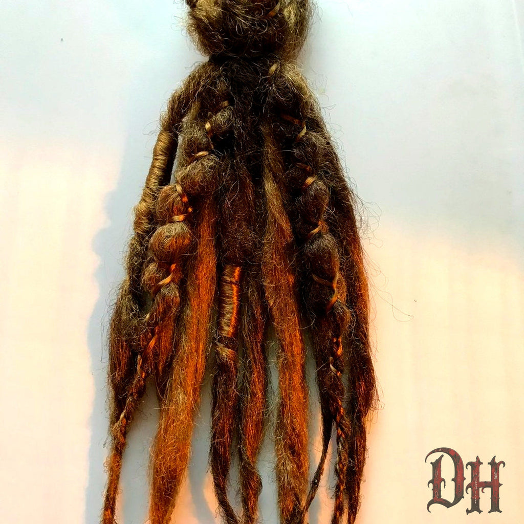 10 SE Single Ended Brown Natural Mix Dreads Dreadlocks Hair Extensions