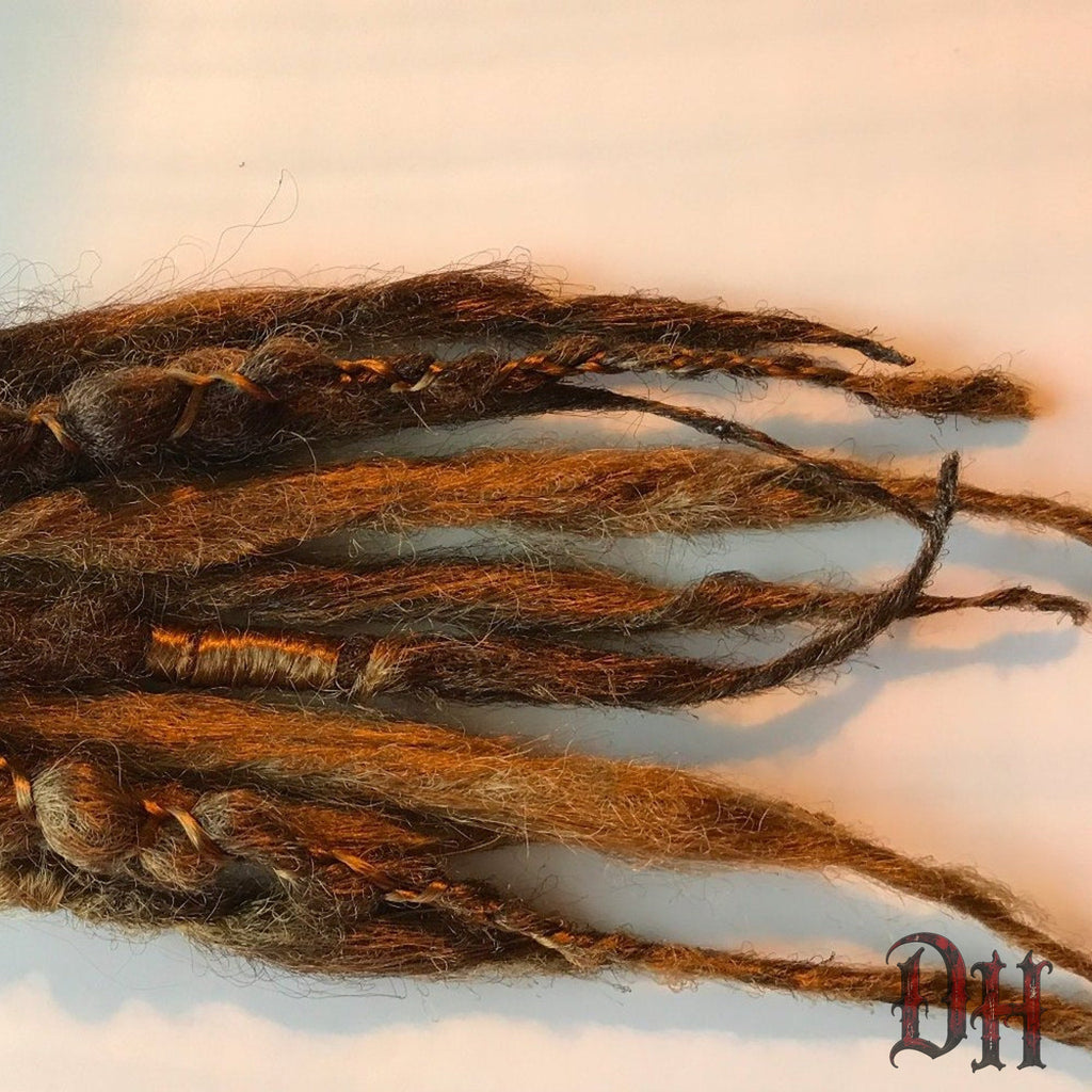 10 SE Single Ended Brown Natural Mix Dreads Dreadlocks Hair Extensions