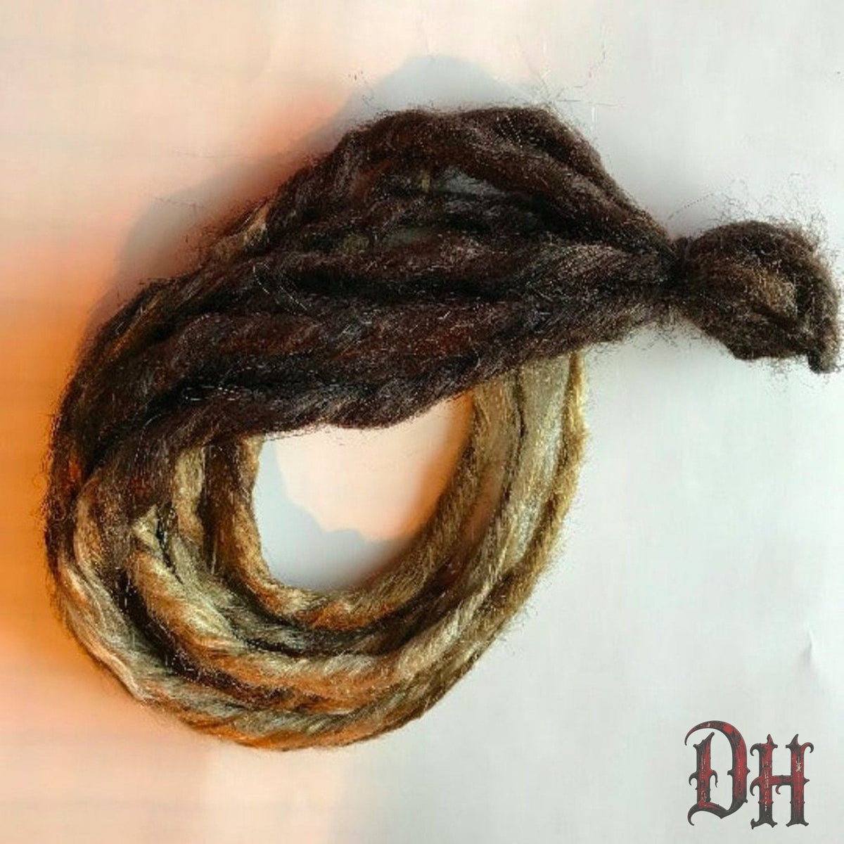 10 SE Single Ended Brown Ombre Knotty Dreads Dreadlock Hair Extension