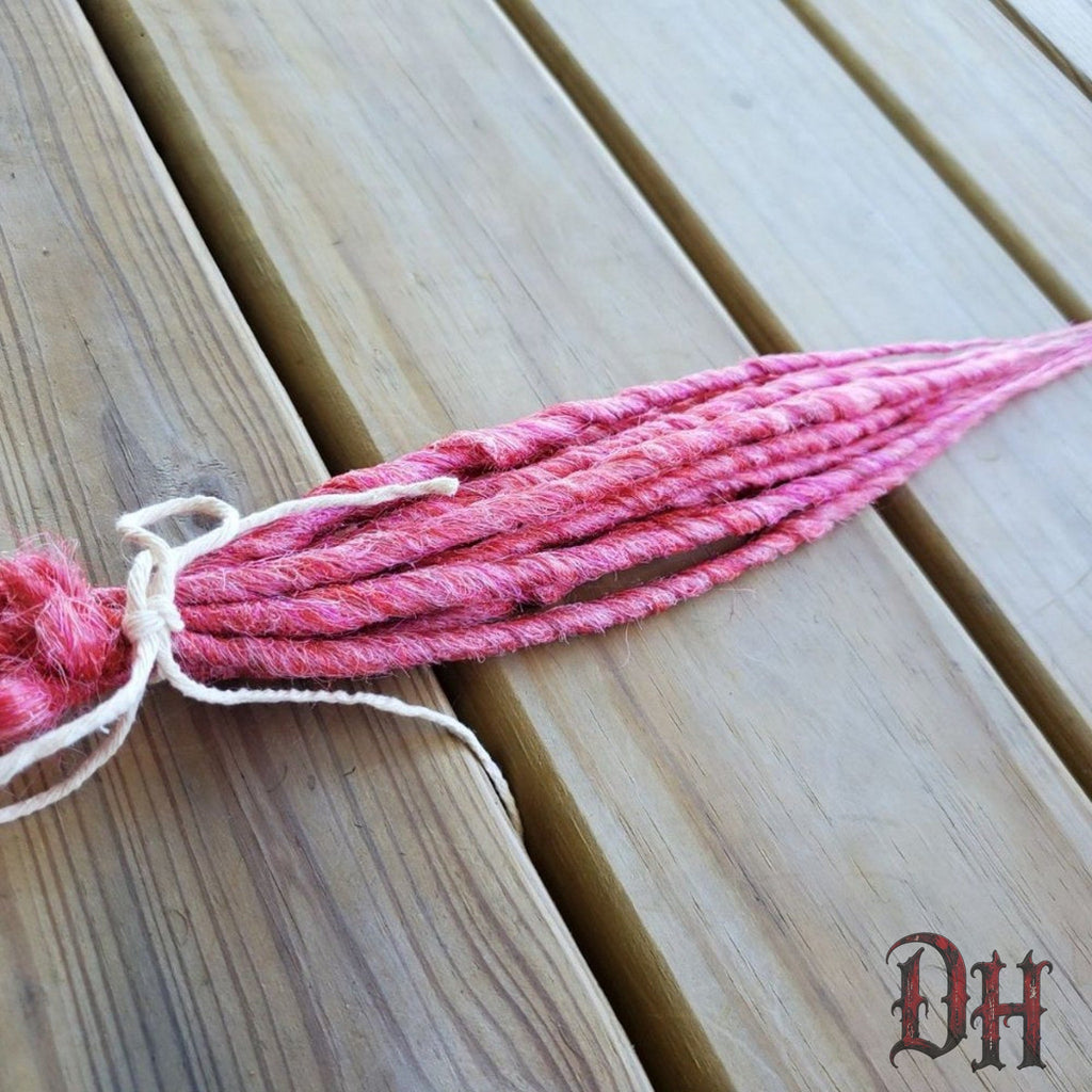 10 SE Single Ended Cupcake Pink Dreads Dreadlock Hair Extensions