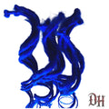 10 SE Single Ended Curly Wavy Blue Dreads Dreadlock Hair Extensions
