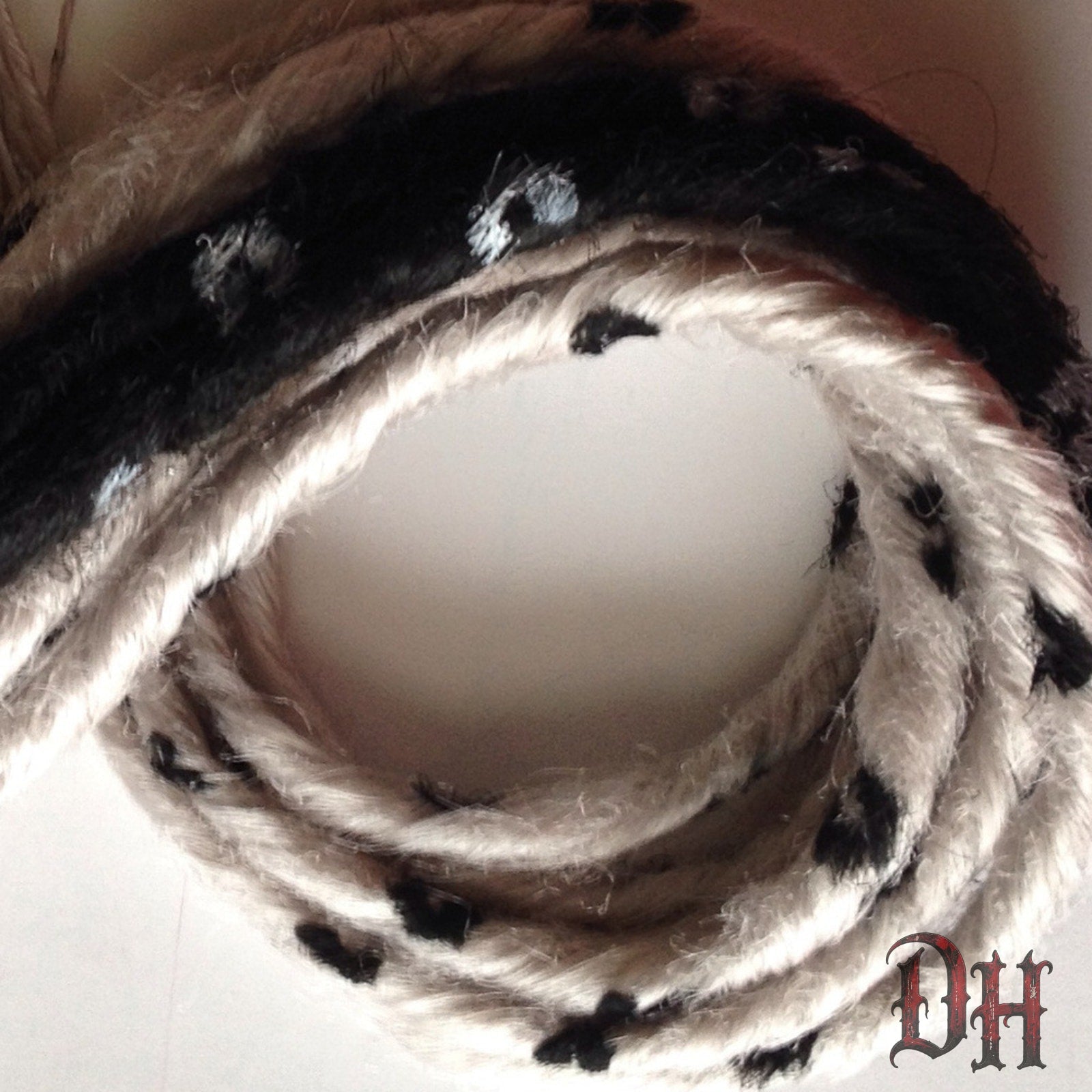 10 SE Single Ended Leopard Print Hair Extension Dreads Dreadlocks Black and White