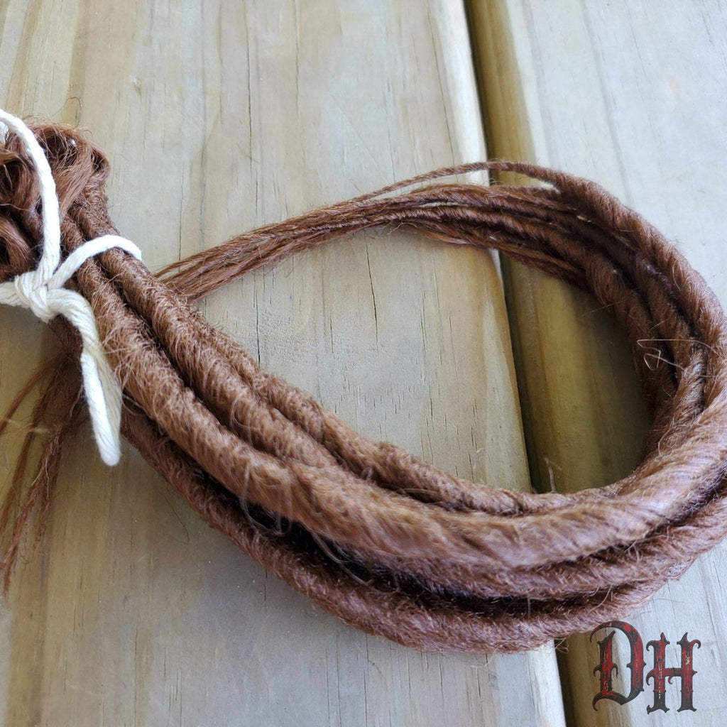 10 SE Single Ended Light Brown Dreads Dreadlock Hair Extension