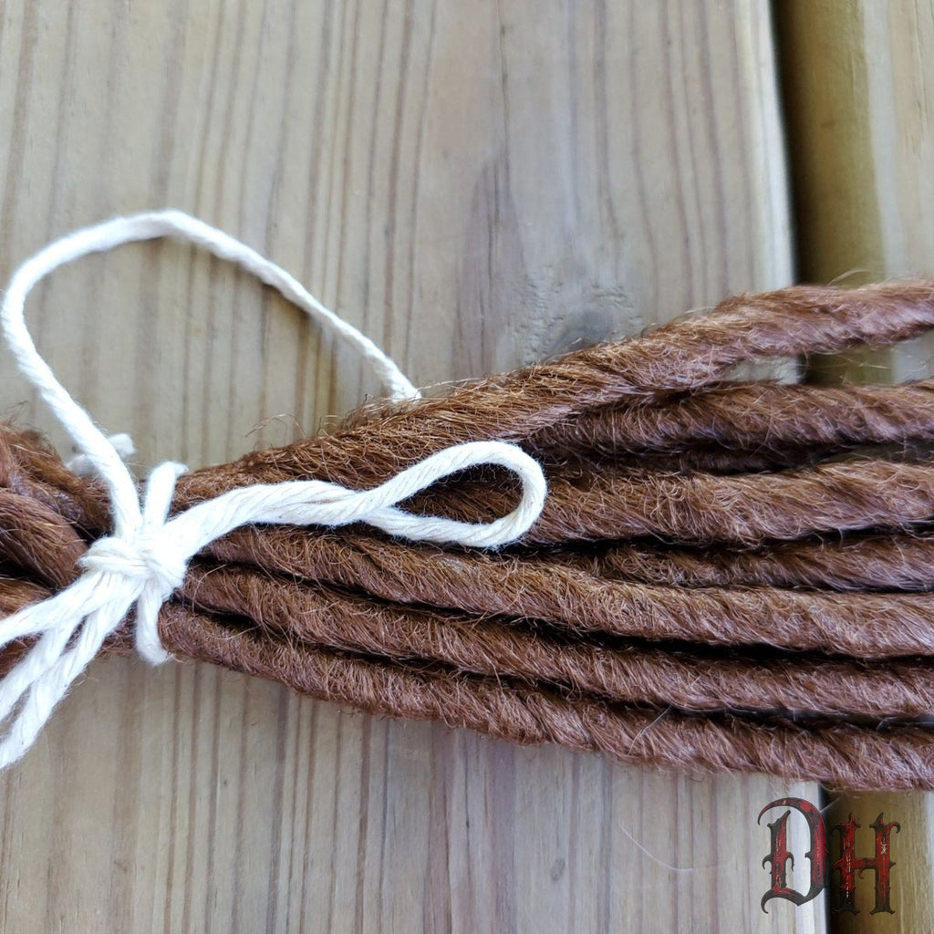 10 SE Single Ended Light Brown Dreads Dreadlock Hair Extension