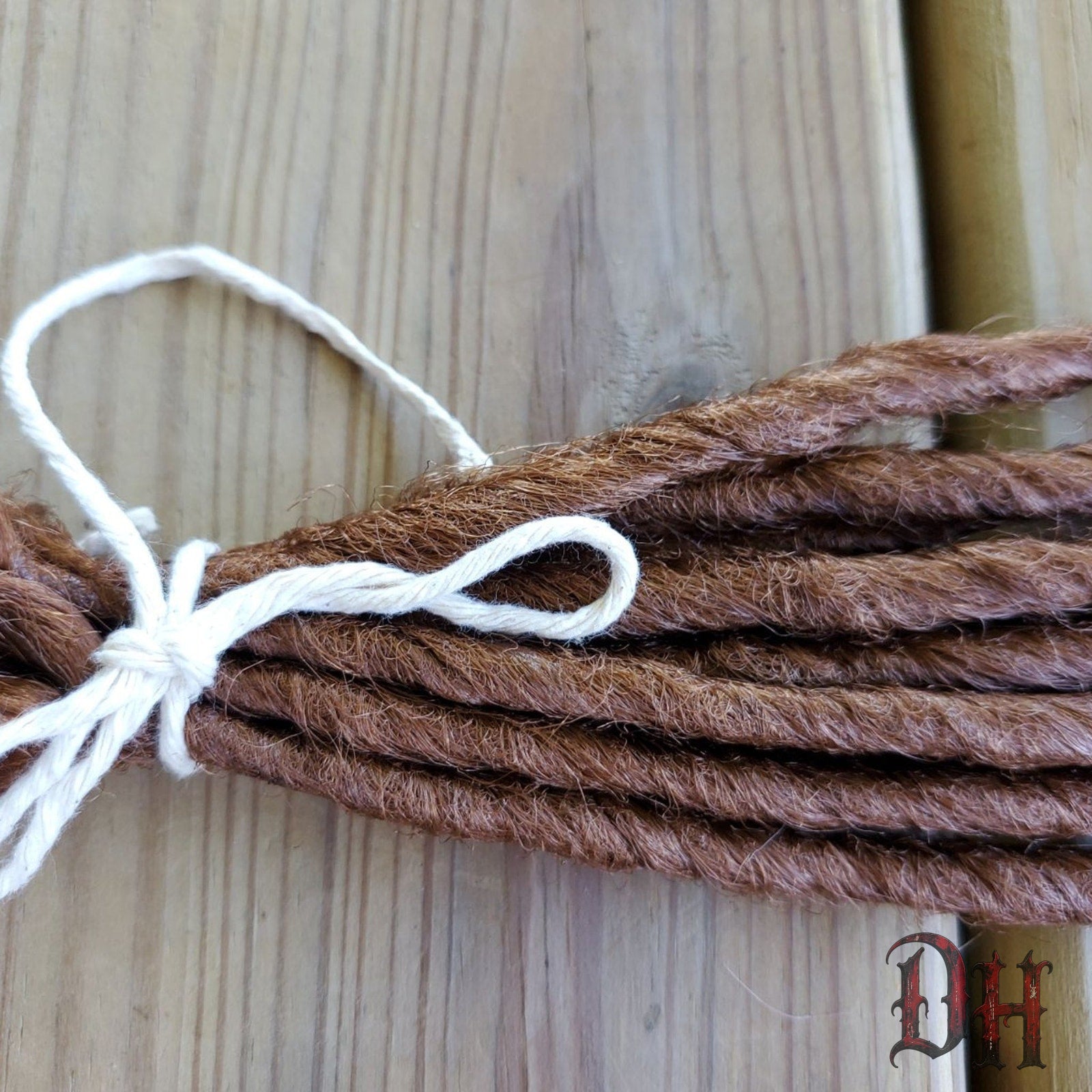 10 SE Single Ended Light Brown Dreads Dreadlock Hair Extension