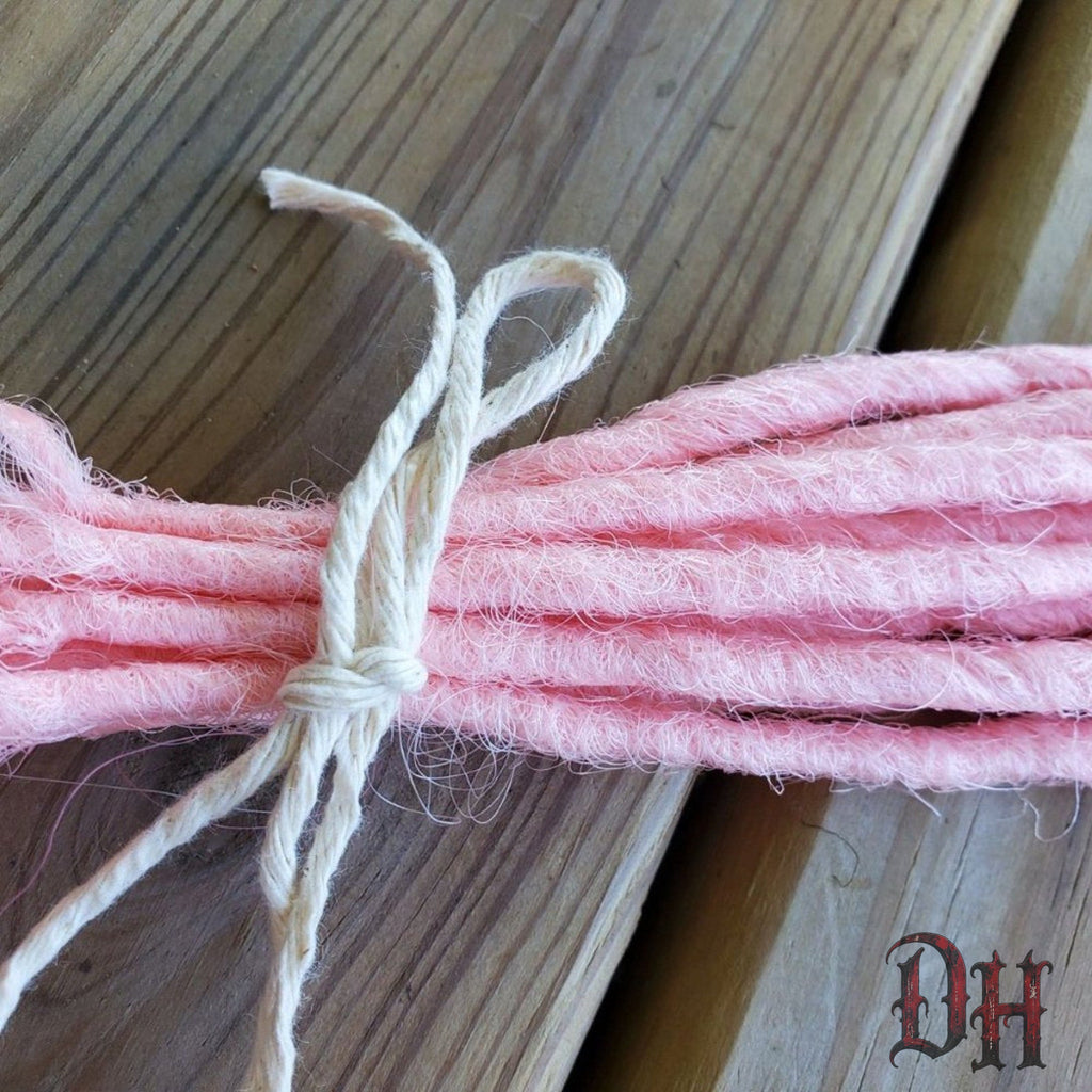 10 SE Single Ended Light Pink Dreads Dreadlock Hair Extensions