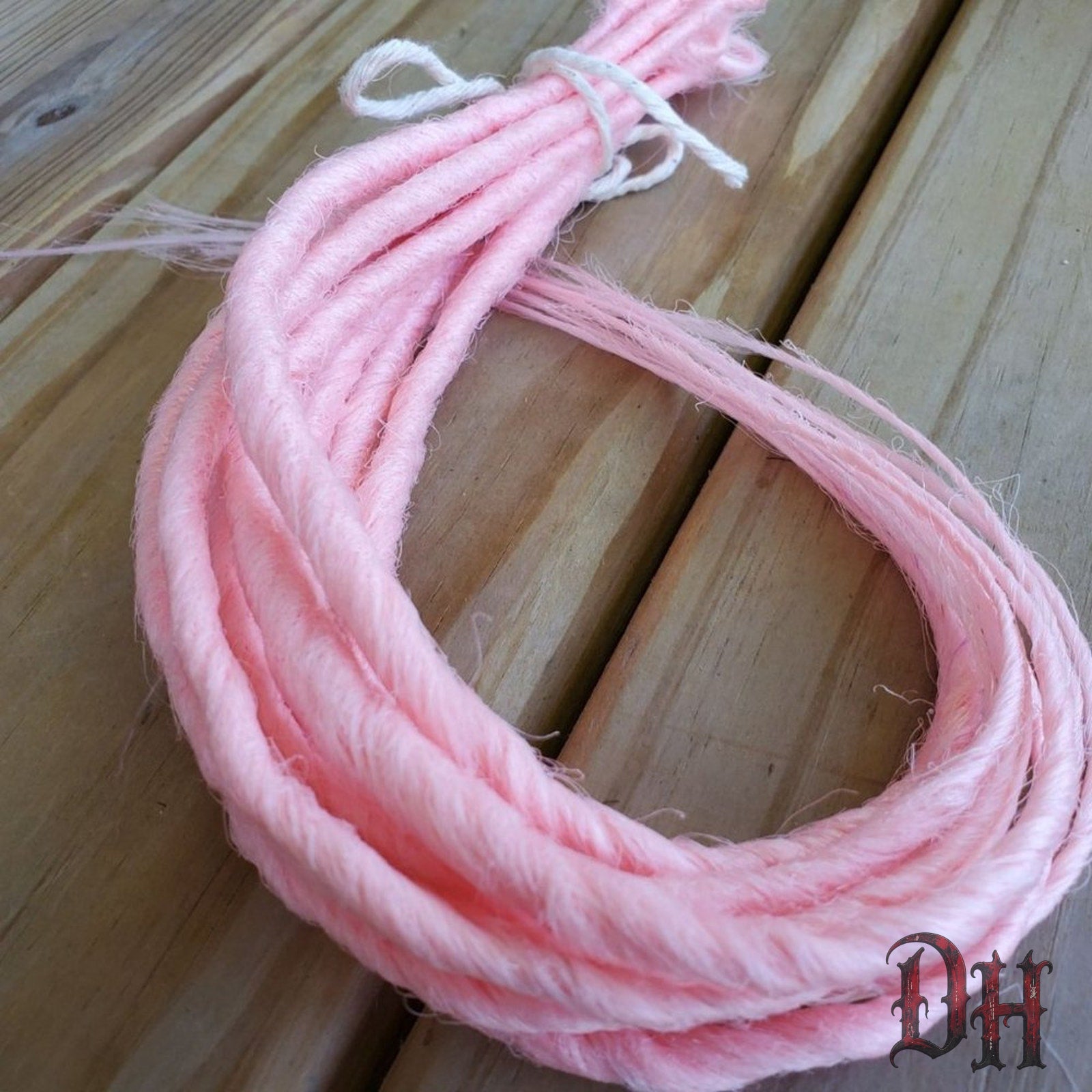 10 SE Single Ended Light Pink Dreads Dreadlock Hair Extensions