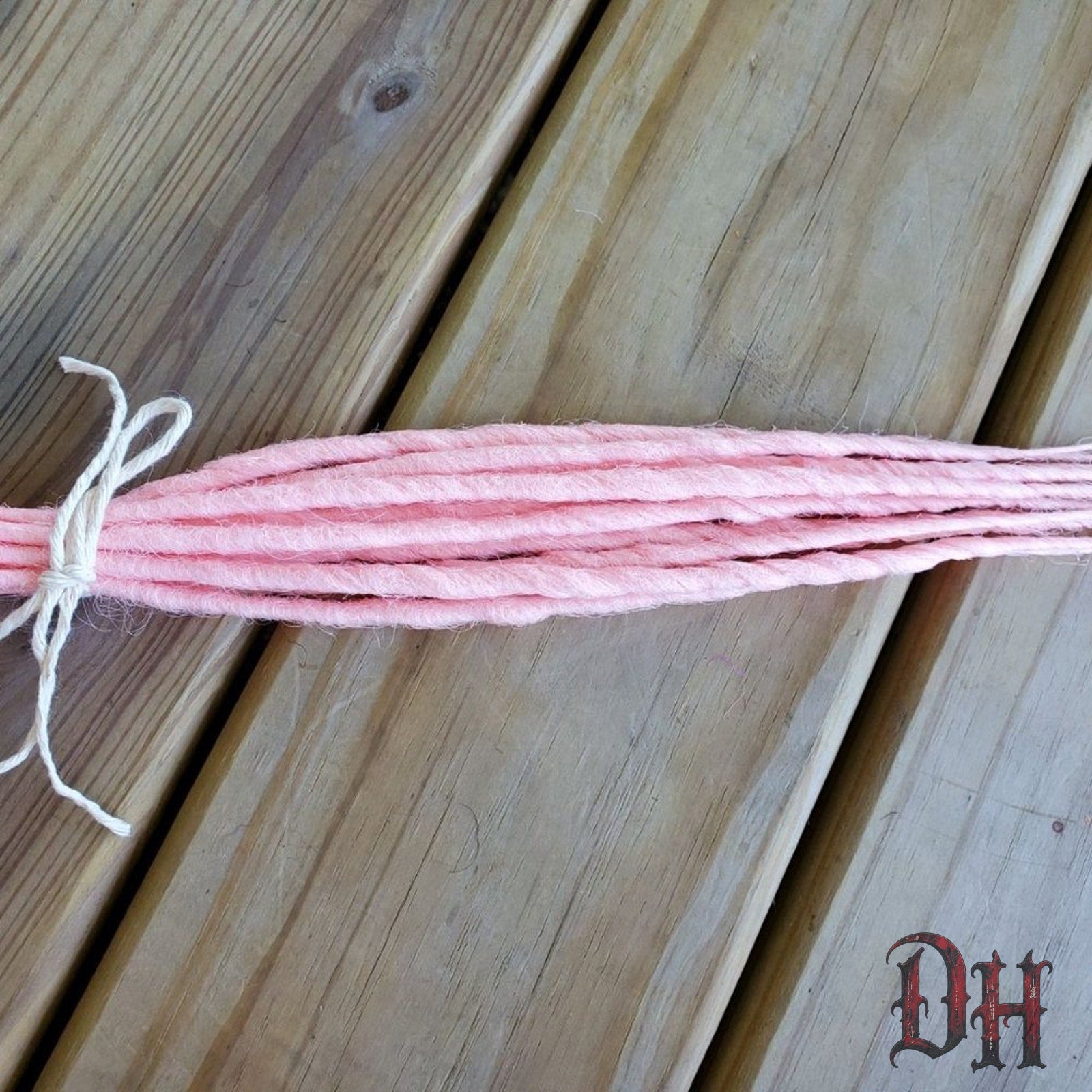 10 SE Single Ended Light Pink Dreads Dreadlock Hair Extensions