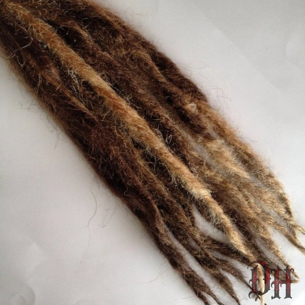 10 SE Single Ended Natural Style Dreads Dreadlocks Hair Extensions Brown Auburn Blend