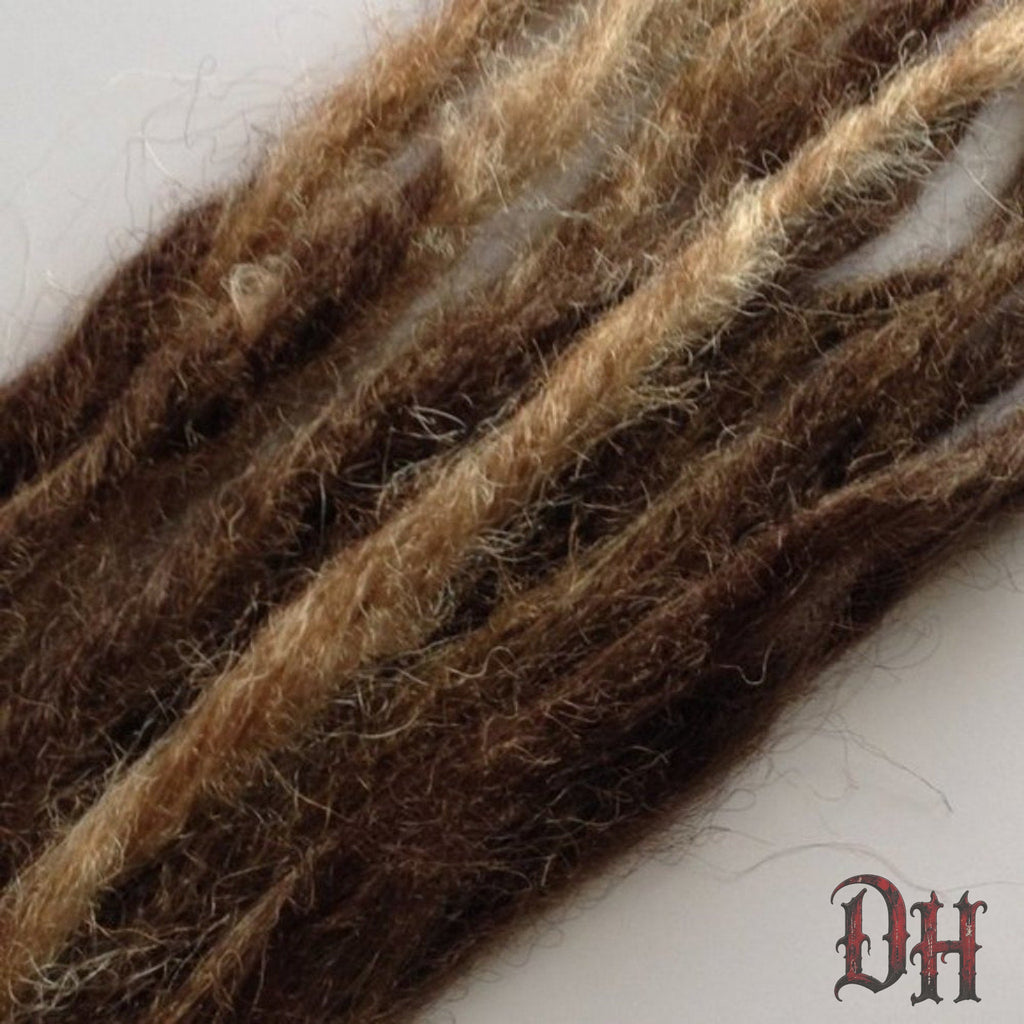 10 SE Single Ended Natural Style Dreads Dreadlocks Hair Extensions Brown Auburn Blend