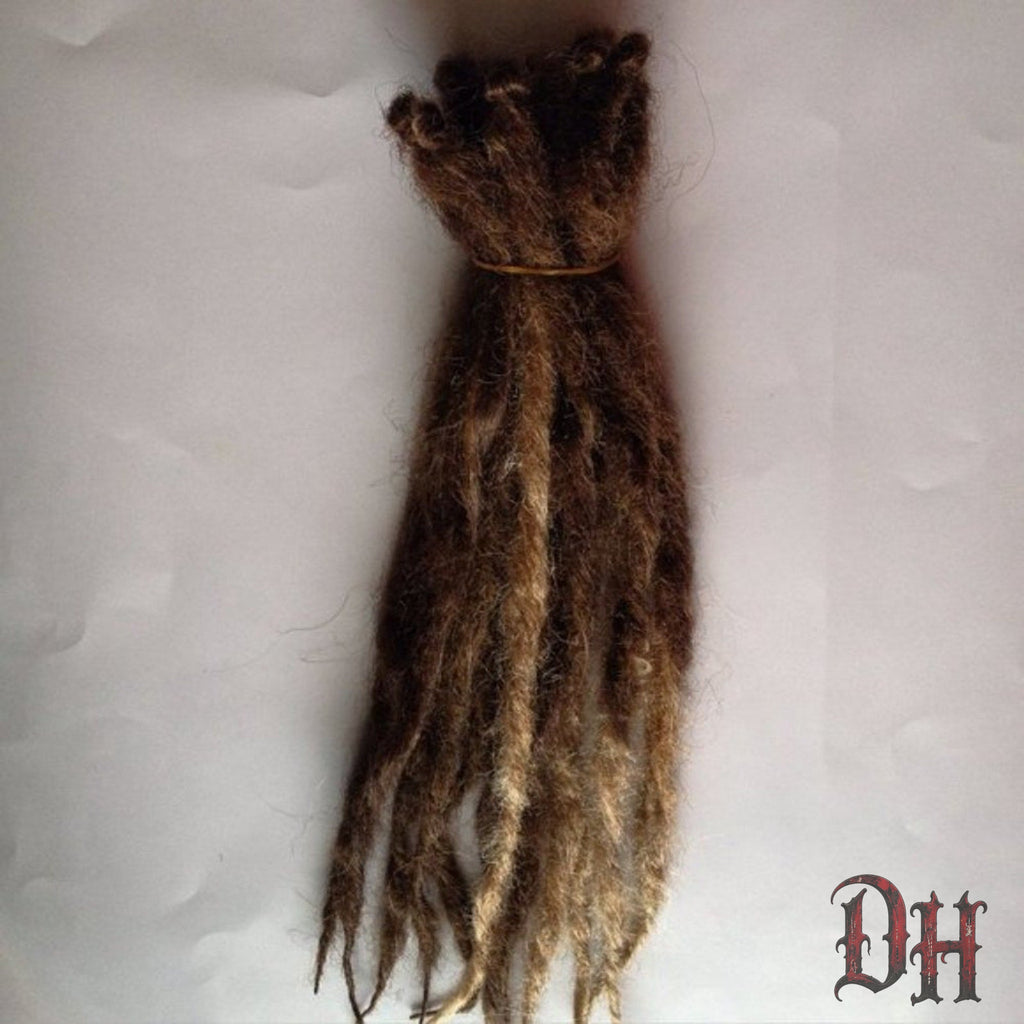 10 SE Single Ended Natural Style Dreads Dreadlocks Hair Extensions Brown Auburn Blend