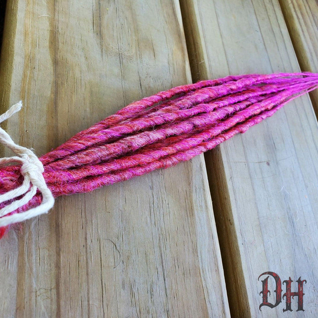 10 SE Single Ended Pink Dreads Dreadlock Hair Extensions