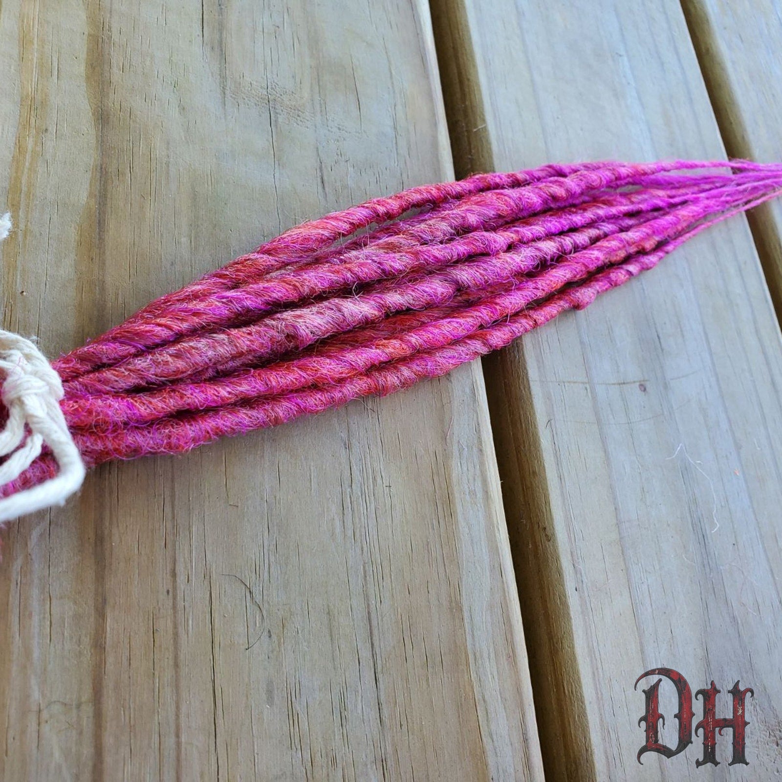 10 SE Single Ended Pink Dreads Dreadlock Hair Extensions