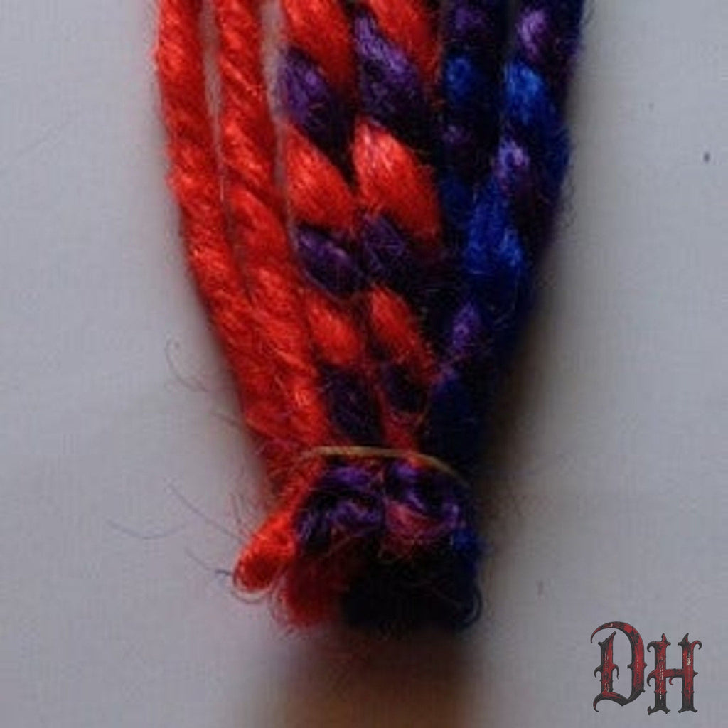 10 SE Single Ended Purple and Orange Dreads Dreadlock Hair Extensions