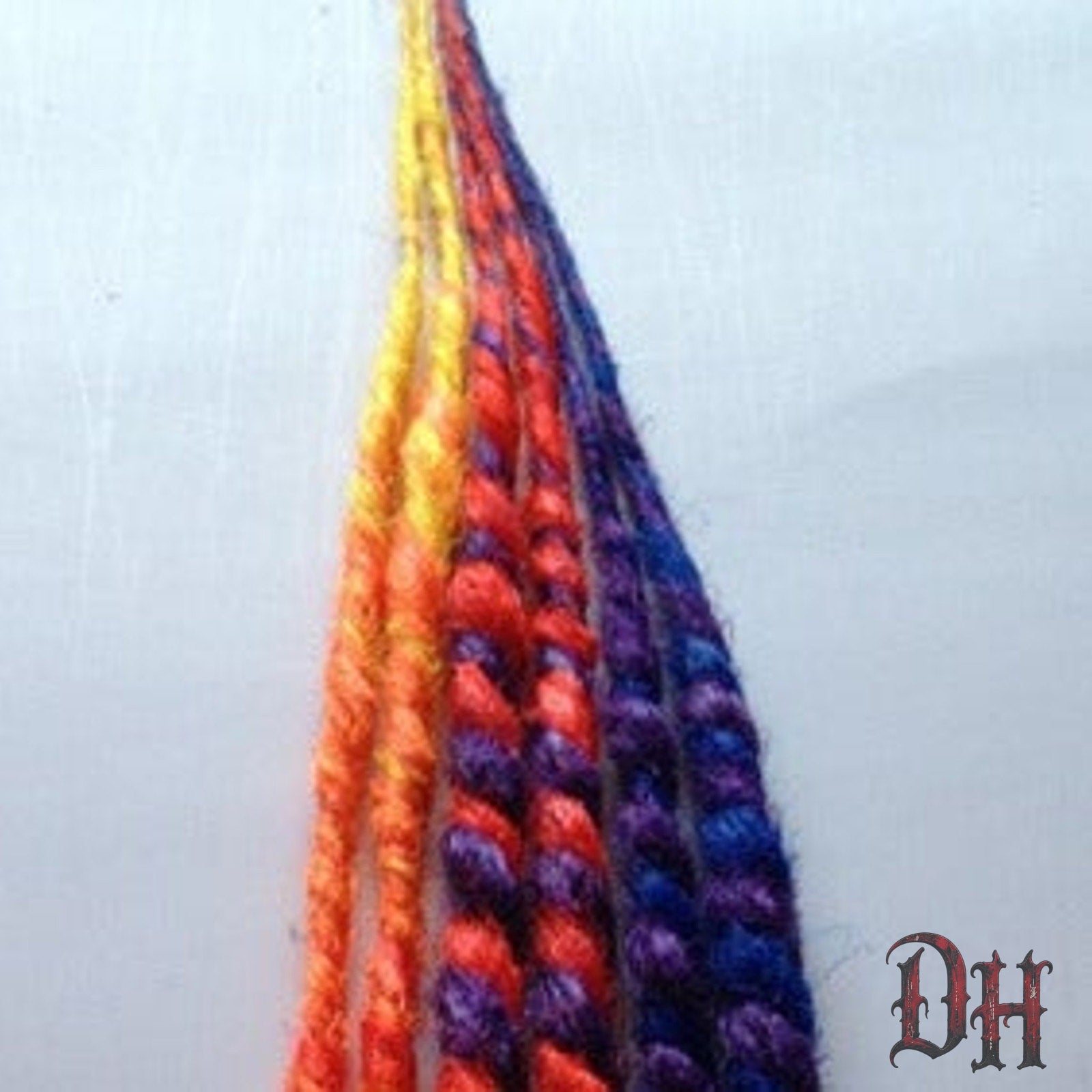 10 SE Single Ended Purple and Orange Dreads Dreadlock Hair Extensions