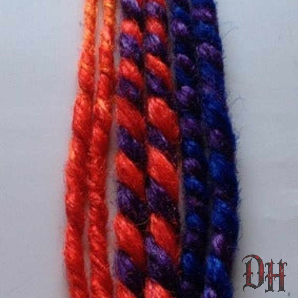10 SE Single Ended Purple and Orange Dreads Dreadlock Hair Extensions
