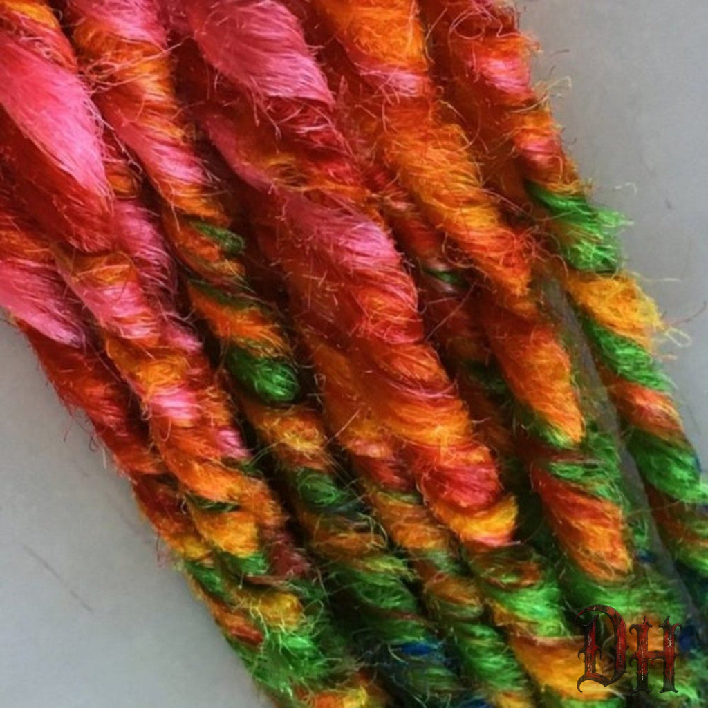 10 SE Single Ended Rainbow Ombre Dreads Dreadlocks Hair Extensions