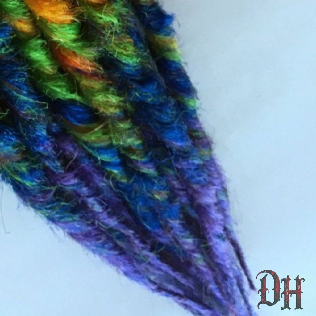 10 SE Single Ended Rainbow Ombre Dreads Dreadlocks Hair Extensions
