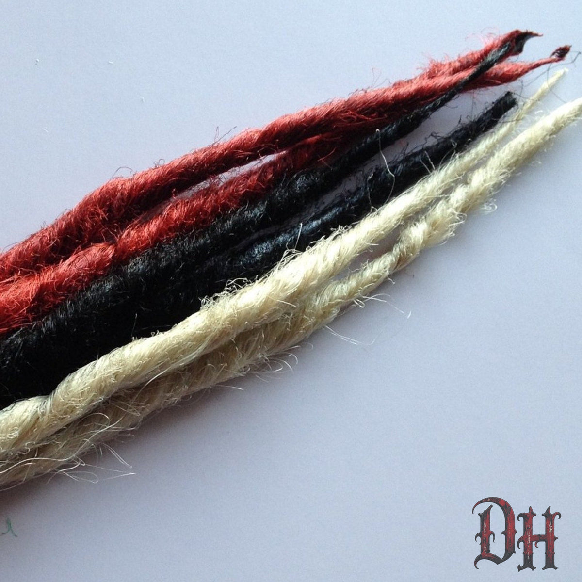 10 SE Single Ended Red Black Blonde Dread Dreadlock Hair Extensions