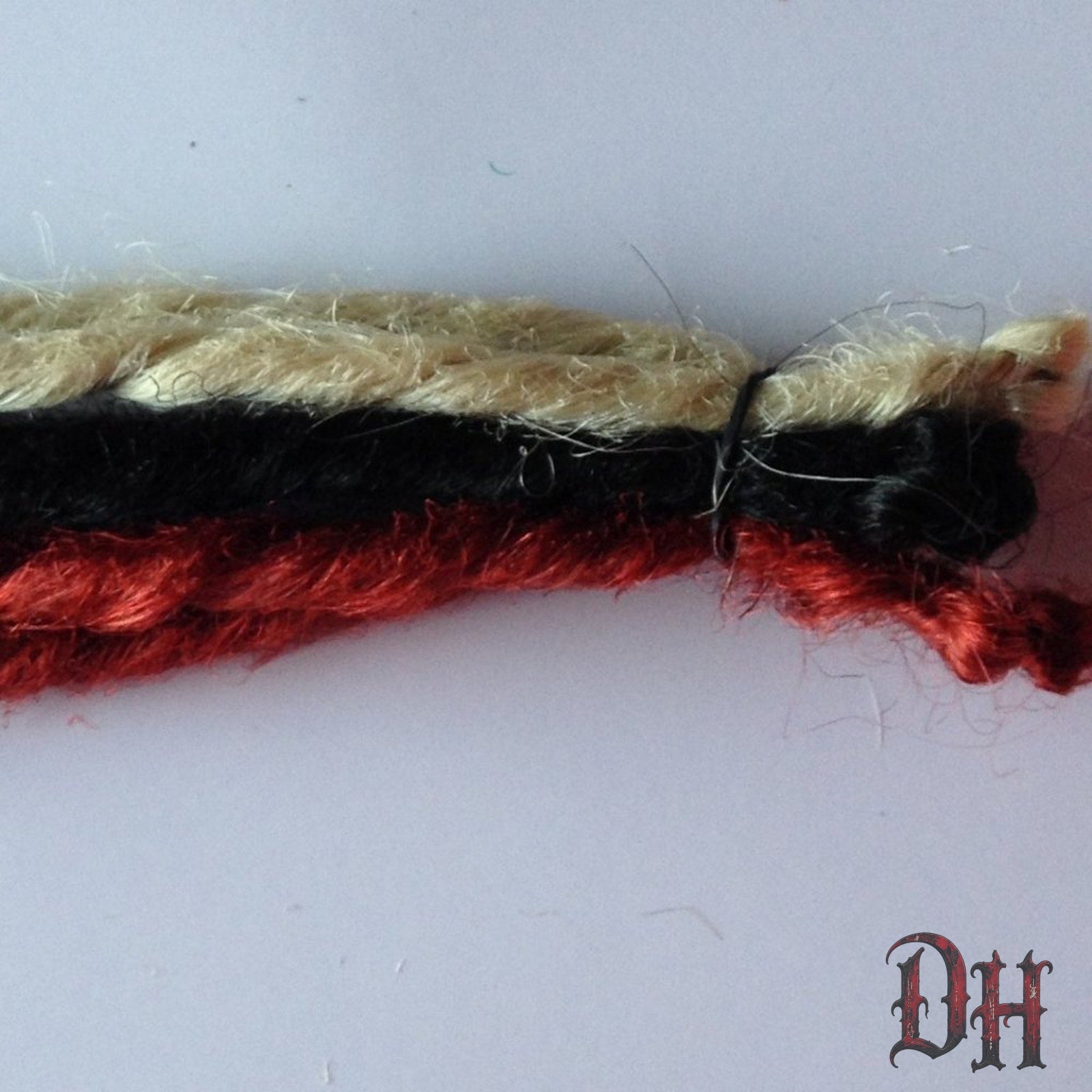 10 SE Single Ended Red Black Blonde Dread Dreadlock Hair Extensions