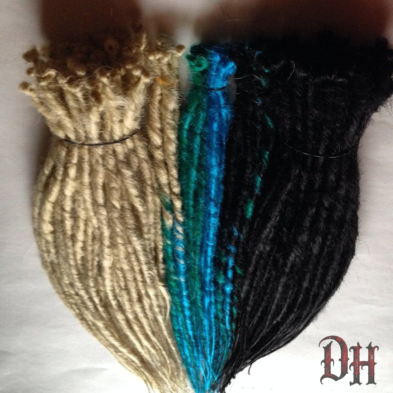 100 SE Single Ended Synthetic Dreads Dreadlock Hair Extensions Black Blonde Blue