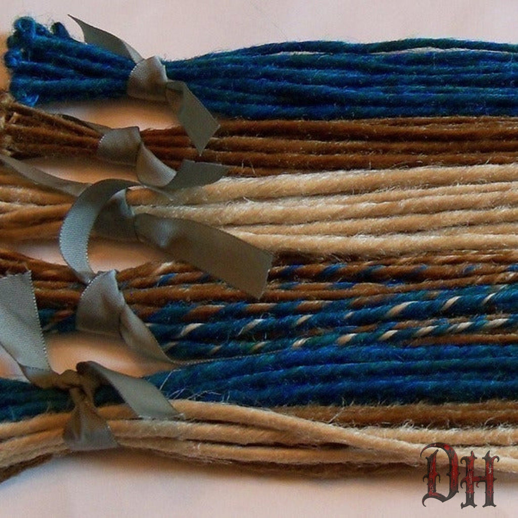 100 SE Single Ended Teal Blonde Synthetic Dreads Dreadlocks Hair Extensions