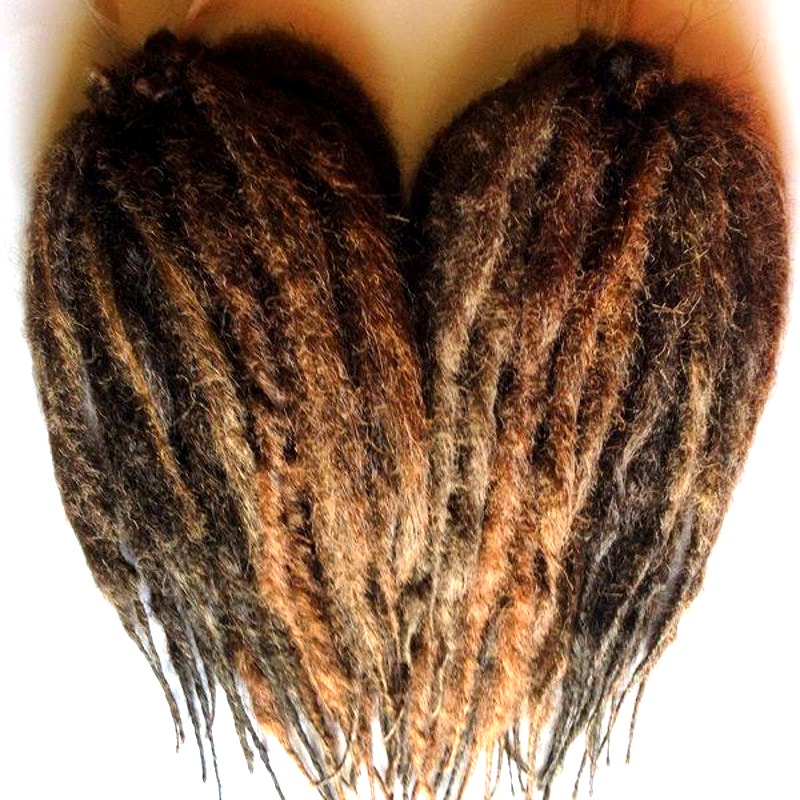 80 SE Single Ended Brown Blonde Knotty Dreads Dreadlocks Hair Extensions