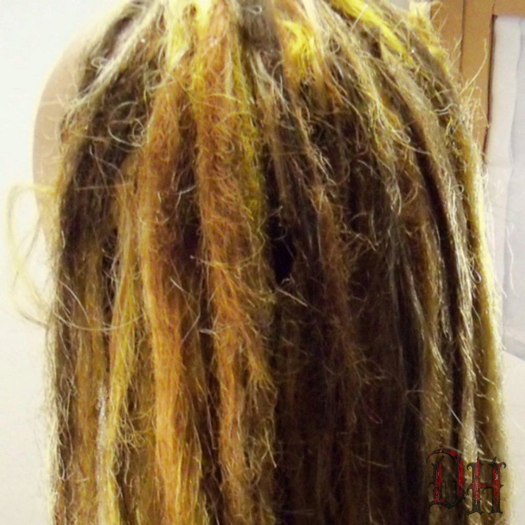 15 DE Double Ended Synthetic Dreads Dreadlock Hair Extensions Knotty Brown Blonde Natural
