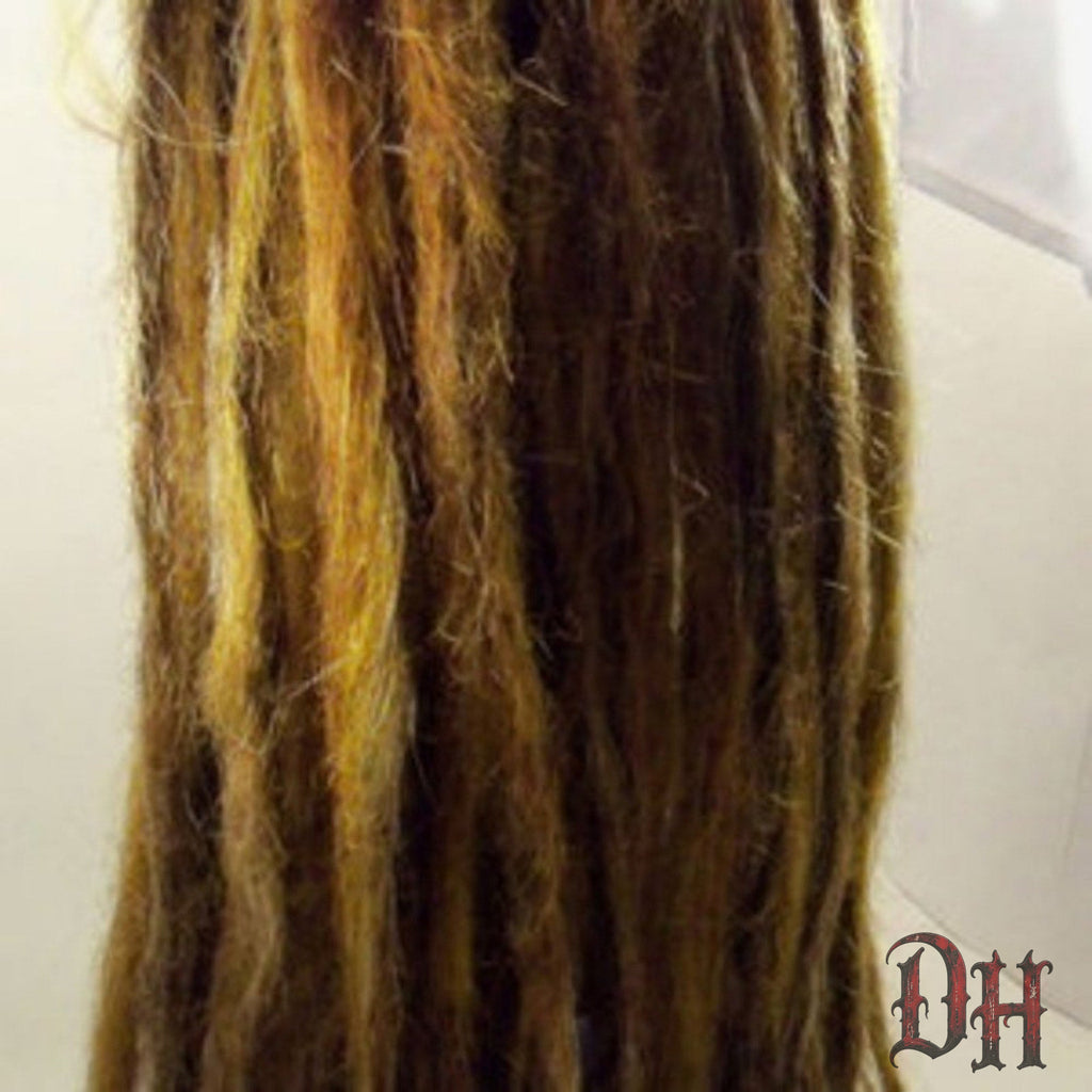15 DE Double Ended Synthetic Dreads Dreadlock Hair Extensions Knotty Brown Blonde Natural
