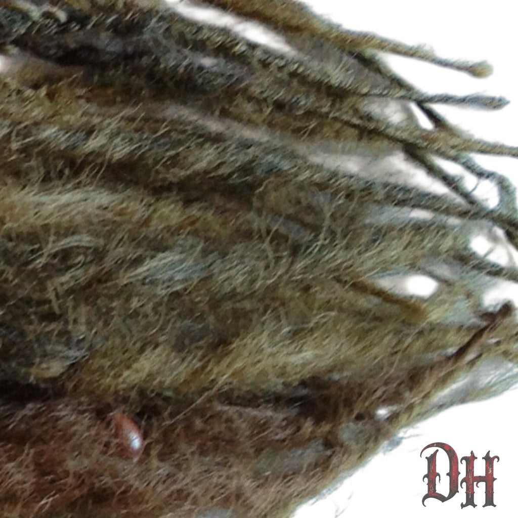 15 SE Single Ended Brown Mix Dreads Dreadlocks Hair Extensions with Wraps and Beads