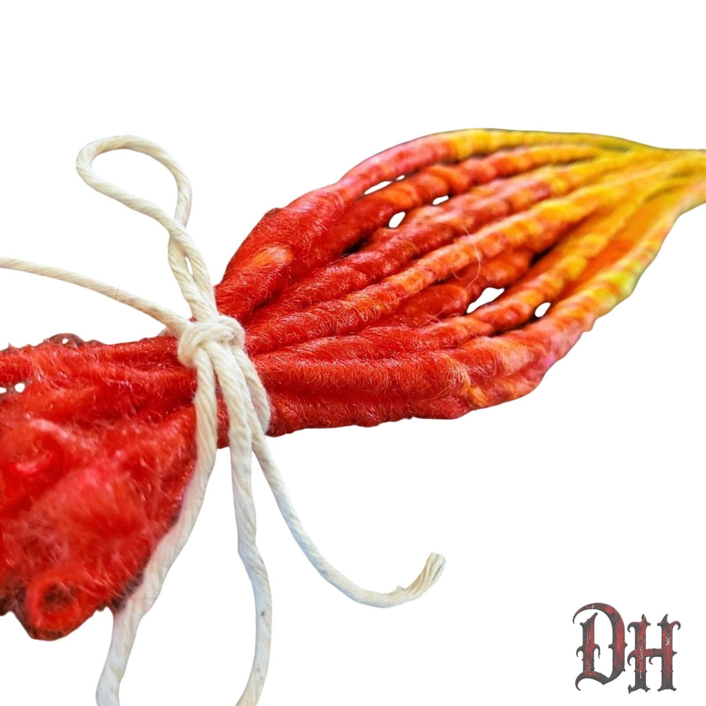 15 SE Single Ended Fire Flame Dreads Dreadlocks Hair Extension NEW