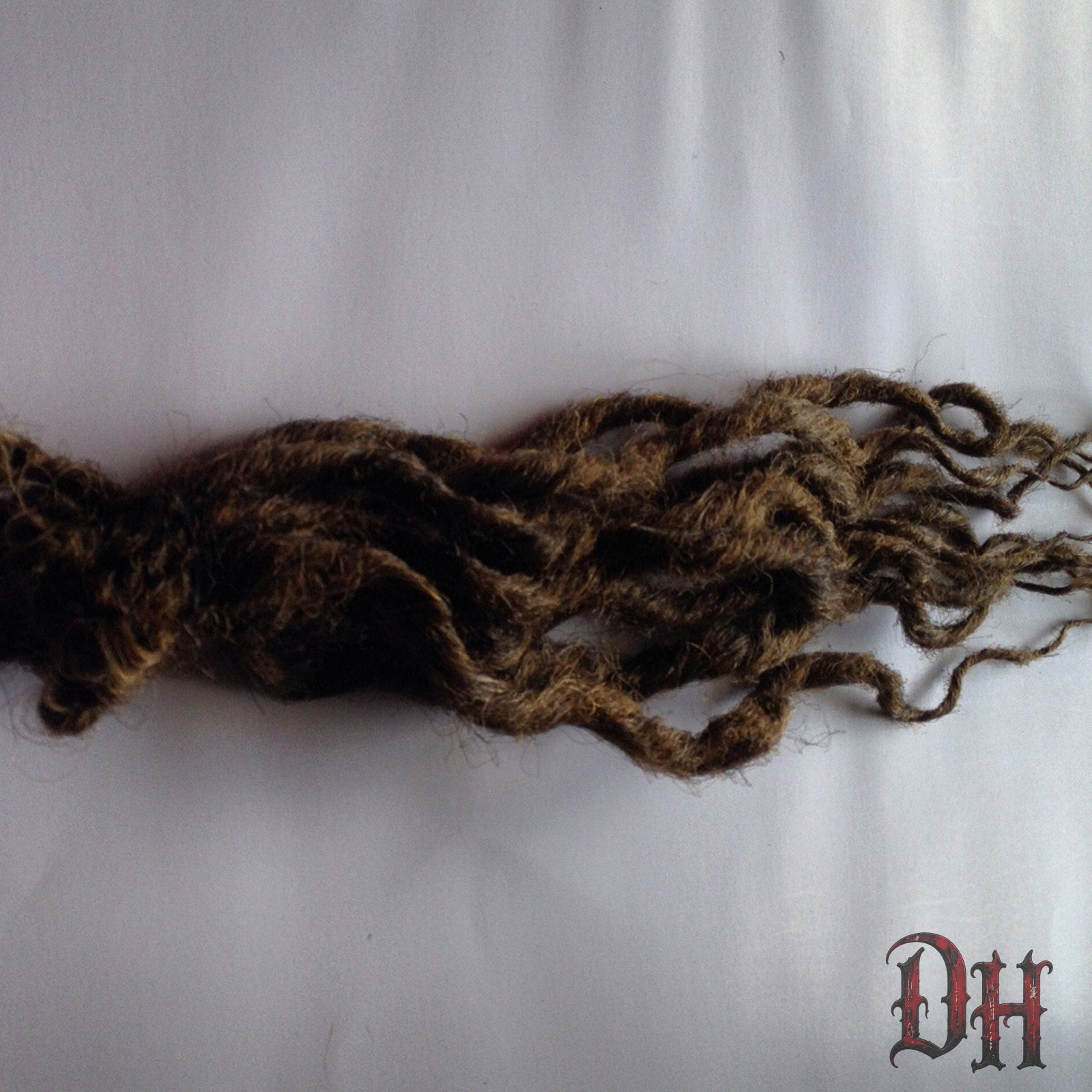 15 SE Single Ended Wavy Curly Dreads Dreadlocks Hair Extensions Brown