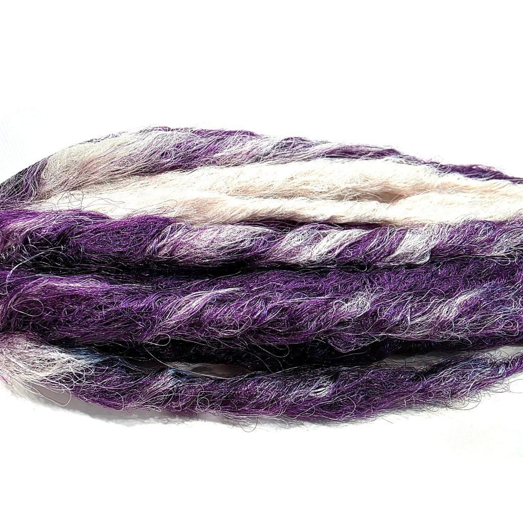 10 SE Single Ended Dark Purple Silver White Dreads Dreadlocks Hair Extensions