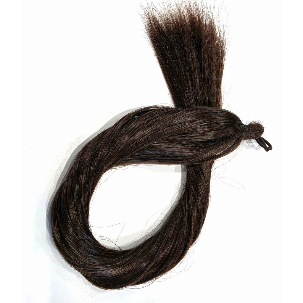 Medium brown ponytail extension 24 inch, color 6 straight synthetic hair pony fall