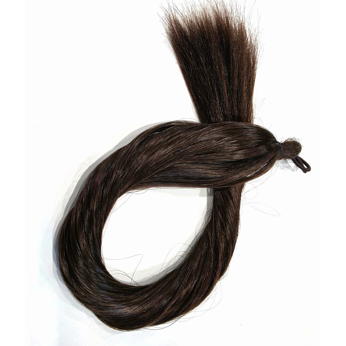 Medium brown ponytail extension 24 inch, color 6 straight synthetic hair pony fall