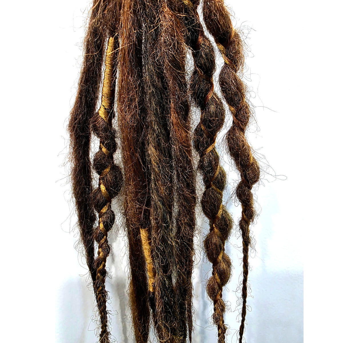10 SE Single Ended Brown Natural Mix Synthetic Dreads Dreadlocks Hair Extensions