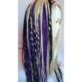 Full Cap Wig Dread Dreadlock Platinum Blonde Purple Black Handmade