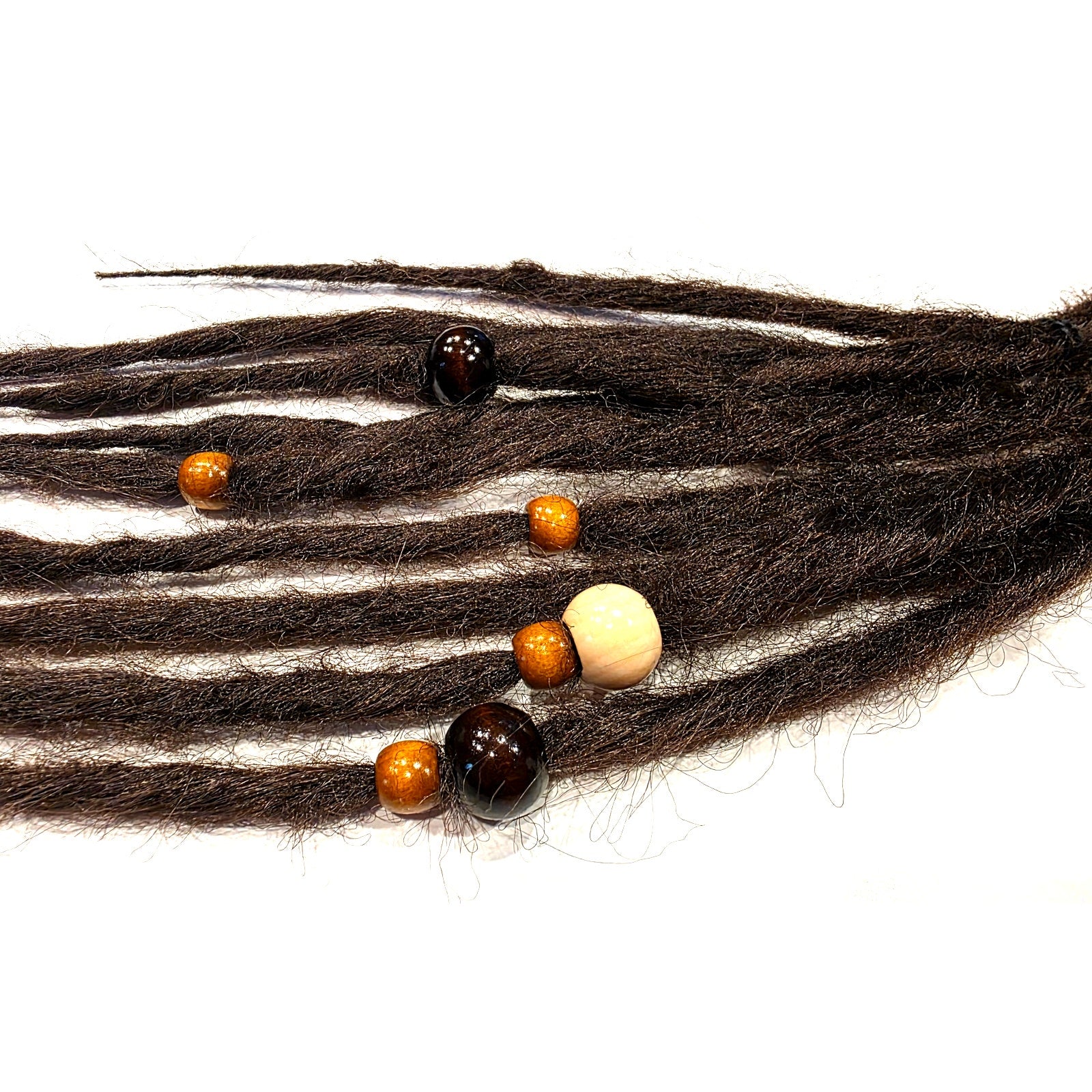 10 SE Single Ended Dark Brown Dreads Dreadlocks Hair Extensions Knotty Natural